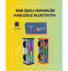 Şeffaf Gövdeli RGB Işıklı Bluetooth Hoparlör – Taşınabilir ve Güçlü