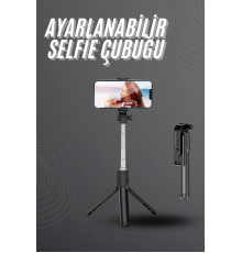 Selfie Çubuğu Tripod Bluetooth Kumandalı Selfie Çubuğu Telefon Tutucu