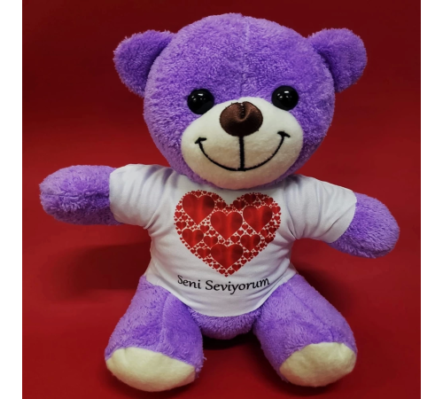 Seni Seviyorum Baskılı Tişörtlü Peluş Ayıcık Seni Seviyorum Baskılı Tişörtlü Peluş Ayıcık