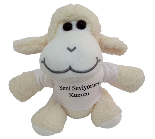 Seni Seviyorum Kuzum Tişörtlü Peluş Kuzu Seni Seviyorum Kuzum Tişörtlü Peluş Kuzu