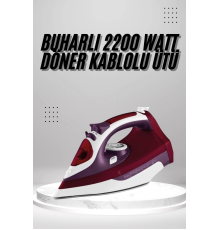 Seramik Tabanlı Kırmızı 2200 Watt Şok Buharlı Ütü