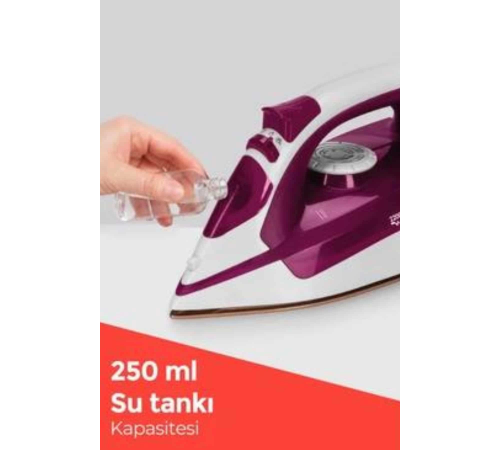 Seramik Tabanlı Kırmızı 2200 Watt Şok Buharlı Ütü