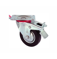 Servis Tekeri - Tablalı Frenli Siyah Döner - Çap 125 Mm