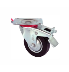 Servis Tekeri - Tablalı Frenli Siyah Döner - Çap 150 Mm