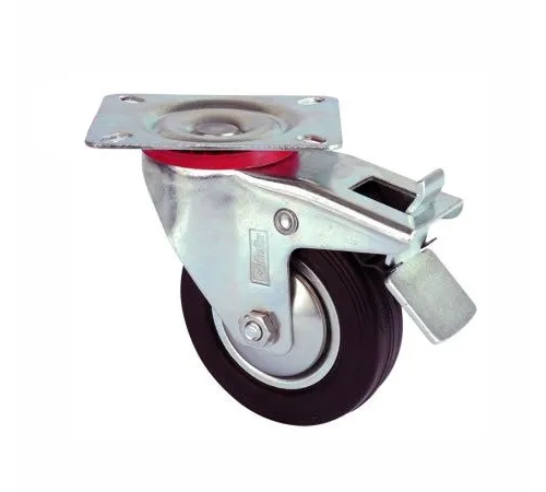 Servis Tekeri - Tablalı Frenli Siyah Döner - Çap 80 Mm Servis Tekeri - Tablalı Frenli Siyah Döner - Çap 80 Mm