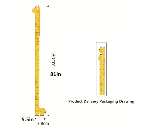 Sevimli Sarı Zürafa Yeşil Dinazor Deniz Kızı Roket Ağaç Boy Ölçüsü Sticker Sevimli Sarı Zürafa Yeşil Dinazor Deniz Kızı Roket Ağaç Boy Ölçüsü Sticker