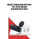 Sinema Projeksiyonu Projektörü ve Dijital Göstergeli Bluetooth Hoparlör Uzun Pil Ömrü HD Kalite