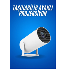 Sinema Projektörü Android HDMI USB WİFİ Ses Çıkışlı Ayaklı Projeksiyon Taşınabilir