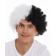 Siyah Beyaz Kıvırcık Afro Bonus Peruk Taraftar Bonus Saç