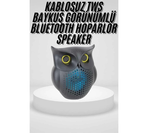 Siyah Bluetooth Hoporlör Baykuş Speaker Bluetooth 5.0 Bağlantılı Siyah Bluetooth Hoporlör Baykuş Speaker Bluetooth 5.0 Bağlantılı