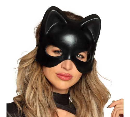 Siyah Deri Görünümlü Kedi Maskesi – Cosplay Maskeli Balo Siyah Deri Görünümlü Kedi Maskesi – Cosplay Maskeli Balo