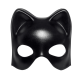 Siyah Deri Görünümlü Kedi Maskesi – Cosplay Maskeli Balo