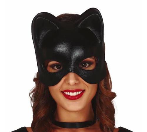 Siyah Deri Görünümlü Kedi Maskesi – Cosplay Maskeli Balo Siyah Deri Görünümlü Kedi Maskesi – Cosplay Maskeli Balo