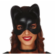 Siyah Deri Görünümlü Kedi Maskesi – Cosplay Maskeli Balo