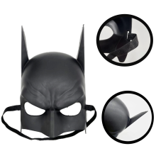 Siyah Renk Çocuk Boy Arkadan Lastikli Batman Maskesi A Kalite  20x14 Cm