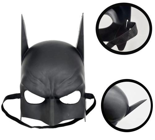 Siyah Renk Çocuk Boy Arkadan Lastikli Batman Maskesi A Kalite 20x14 Cm Siyah Renk Çocuk Boy Arkadan Lastikli Batman Maskesi A Kalite 20x14 Cm