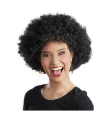 Siyah Renk Kıvırcık Afro Bonus Peruk Parti Peruğu