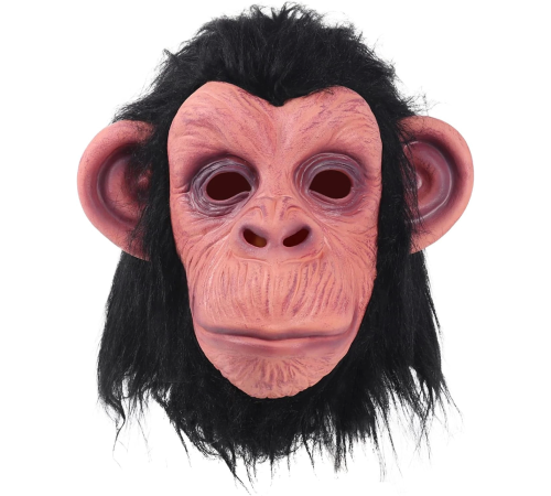 Siyah Saçlı Kafaya Tam Geçmeli Lateks Şempanze Maskesi - Lateks Maymun Orangutan Goril Maske Et Maske Siyah Saçlı Kafaya Tam Geçmeli Lateks Şempanze Maskesi - Lateks Maymun Orangutan Goril Maske Et Maske