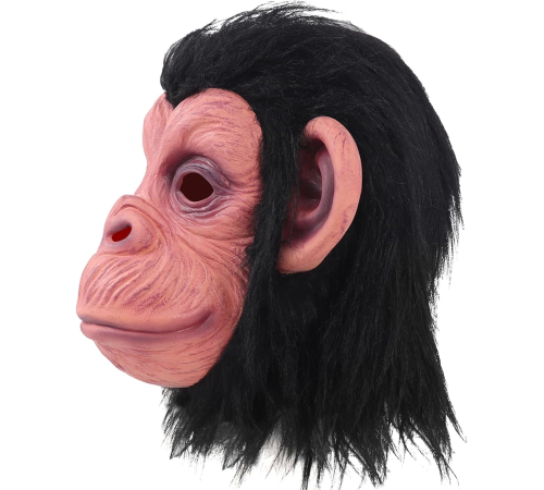 Siyah Saçlı Kafaya Tam Geçmeli Lateks Şempanze Maskesi - Lateks Maymun Orangutan Goril Maske Et Maske Siyah Saçlı Kafaya Tam Geçmeli Lateks Şempanze Maskesi - Lateks Maymun Orangutan Goril Maske Et Maske