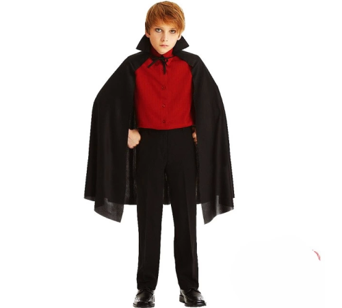 Siyah Yakalı Pelerin - Vampir Pelerin - Dracula Pelerin 90 Cm