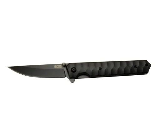 Sog  4010 Bk Siyah Kamp Çakı 21cm - Yarı Otomatik, Metal Sap, Kılıflı, Kemerlikli