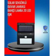Solar Enerjiyle Çalışan IP65 Su Geçirmez 20 LED Duvar Lambası