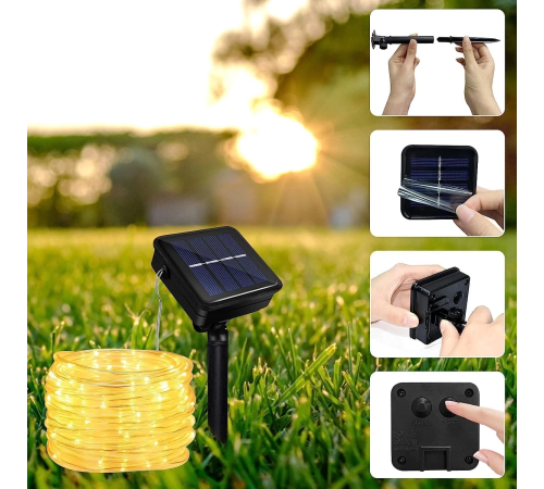 Solar Güneş Enerjili Hortum Kaplamalı Gün Işığı Led