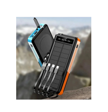 Solar Powerbank 1xusb 10.000mah Lcd Ekran Dahili Usb Mikro Type-c Powerbank