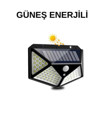 Solar Sensörlü Duvar Lambası Bahçe Lambaso Parlak Beyaz Işık Suya Dayanıklı