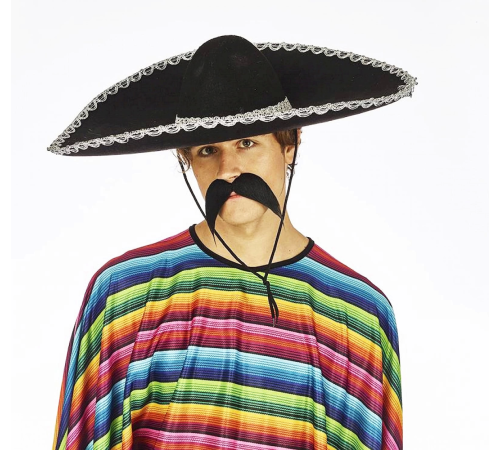 Sombrero Meksika Şapkası Mariachi Gümüş Şeritli Yetişkin Boy Sombrero Meksika Şapkası Mariachi Gümüş Şeritli Yetişkin Boy