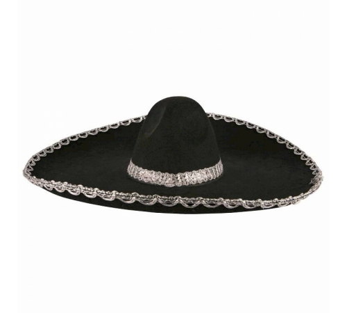 Sombrero Meksika Şapkası Mariachi Gümüş Şeritli Yetişkin Boy Sombrero Meksika Şapkası Mariachi Gümüş Şeritli Yetişkin Boy