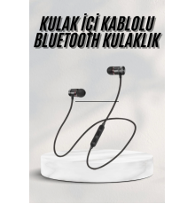 Sports Mıknatıslı Siyah Bluetooth Kulaklık Kablolu Uzun Pil Ömrü