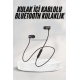 Sports Mıknatıslı Siyah Bluetooth Kulaklık Kablolu Uzun Pil Ömrü