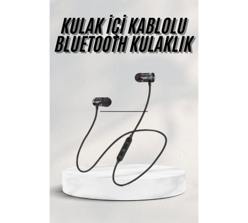 Sports Mıknatıslı Siyah Bluetooth Kulaklık Kablolu Uzun Pil Ömrü Sports Mıknatıslı Siyah Bluetooth Kulaklık Kablolu Uzun Pil Ömrü