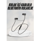 Sports Mıknatıslı Siyah Bluetooth Kulaklık Kablolu Uzun Pil Ömrü