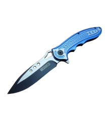 T60b Kamp Çakı 20 Cm - Mavi Sap, Otomatik, Kemerlikli