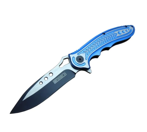T60b Kamp Çakı 20 Cm - Mavi Sap, Otomatik, Kemerlikli T60b Kamp Çakı 20 Cm - Mavi Sap, Otomatik, Kemerlikli