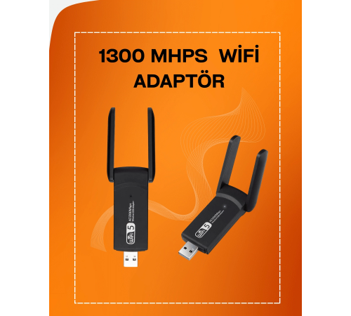 Tak-Çalıştır Özellikli Çift Bant WiFi Adaptör – 1200 Mbps Tak-Çalıştır Özellikli Çift Bant WiFi Adaptör – 1200 Mbps