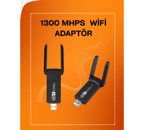 Tak-Çalıştır Özellikli Çift Bant WiFi Adaptör – 1200 Mbps Tak-Çalıştır Özellikli Çift Bant WiFi Adaptör – 1200 Mbps