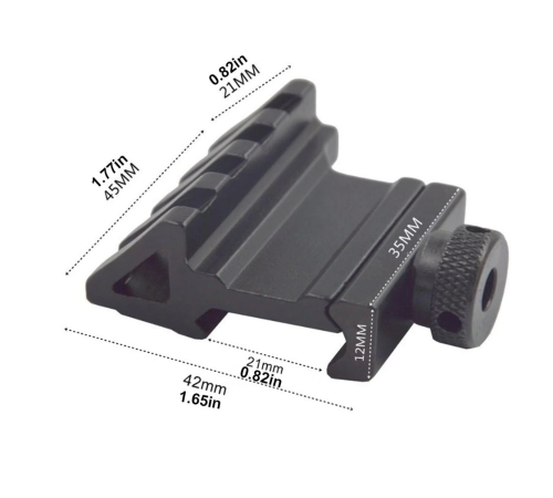 Taktik 45 Derece Açı Ofset Yan Adaptörü Rts 20mm Picatinny Ray