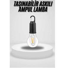 Taşınabilir Askılı Ampul Kamp Lambası Askılı Type-C Şarjlı Bahçe Lambası