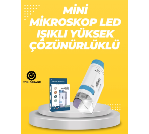 Taşınabilir LED Işıklı Cep Mikroskop – 80X–200X Büyütme
