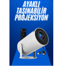 Taşınabilir Projeksiyon Ayaklı Projektör Android Uyumlu HDMI Girişli