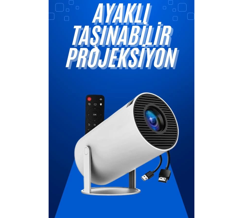 Taşınabilir Projeksiyon Ayaklı Projektör Android Uyumlu HDMI Girişli Taşınabilir Projeksiyon Ayaklı Projektör Android Uyumlu HDMI Girişli