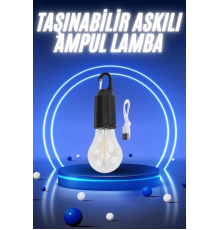 Taşınabilir Şarjlı Led Ampul Askılı Lamba Kamp Bahçe Lambası