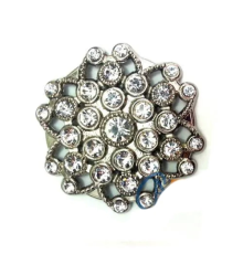 Taşlı Yulak Broş, Sandık Süsü 4,5 Cm - Nikel, 1 Adet