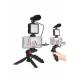 Telefon Tutucu Mini Mikrofonlu Tripod Vlog Çekim Video