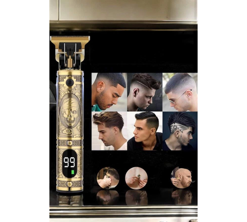 Tıraş Makinesi Şarjlı Profesyonel Saç Kesme Makinesi Gold Çizik Tıraş