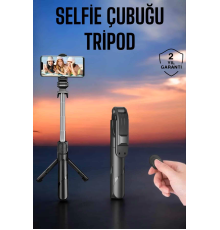 Tripod Kablosuz Bluetooth Bağlantılı Selfie Çubuğu 360 Derece Dönebilen