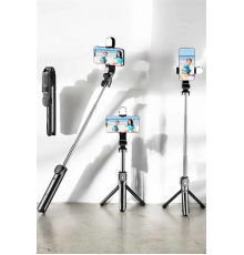 Tripod Kablosuz Bluetooth Bağlantılı Selfie Çubuğu 360 Derece Dönebilen